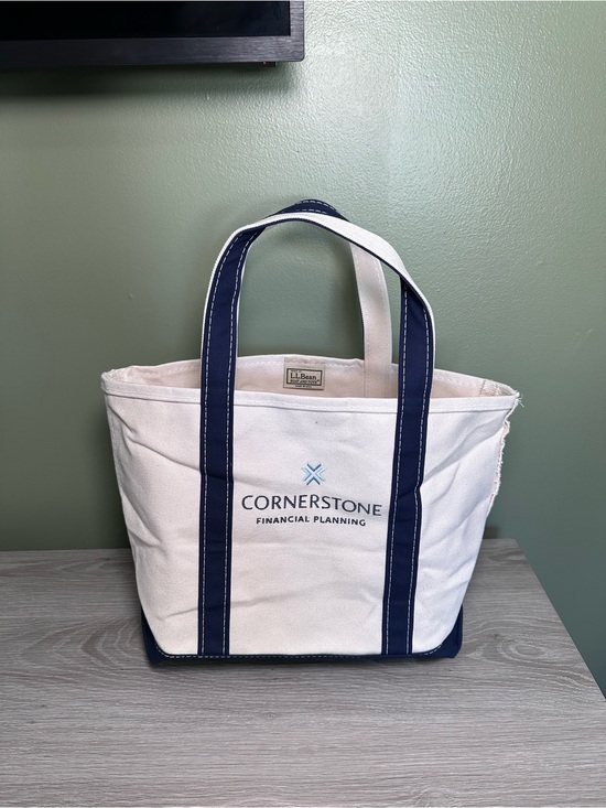 L.L. Bean Handbags - Vintage LL Bean Boat And Tote Blue And White 16” X 11”  USA